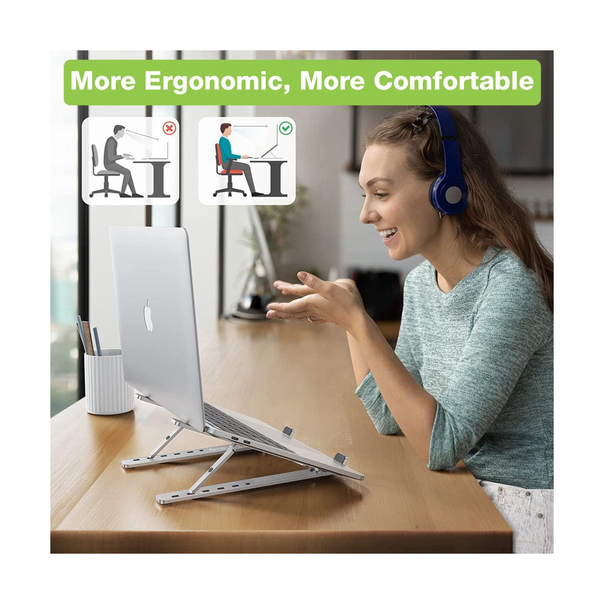 Techly ICA-TBL 134TY supporto per laptop Supporto per computer portatile Argento 40,6 cm (16 pollici)