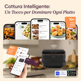 Cosori FRIGGITRICE AD ARIA Dual Blaze Twinfry™ Chef Edition, 2800W, 10 Litri, Funzioni 7 in 1, Doppia Resistenza, Doppio Cestello 5L&5L e Separatore Rimovibile, WiFi, 40-240℃, Grigio scuro