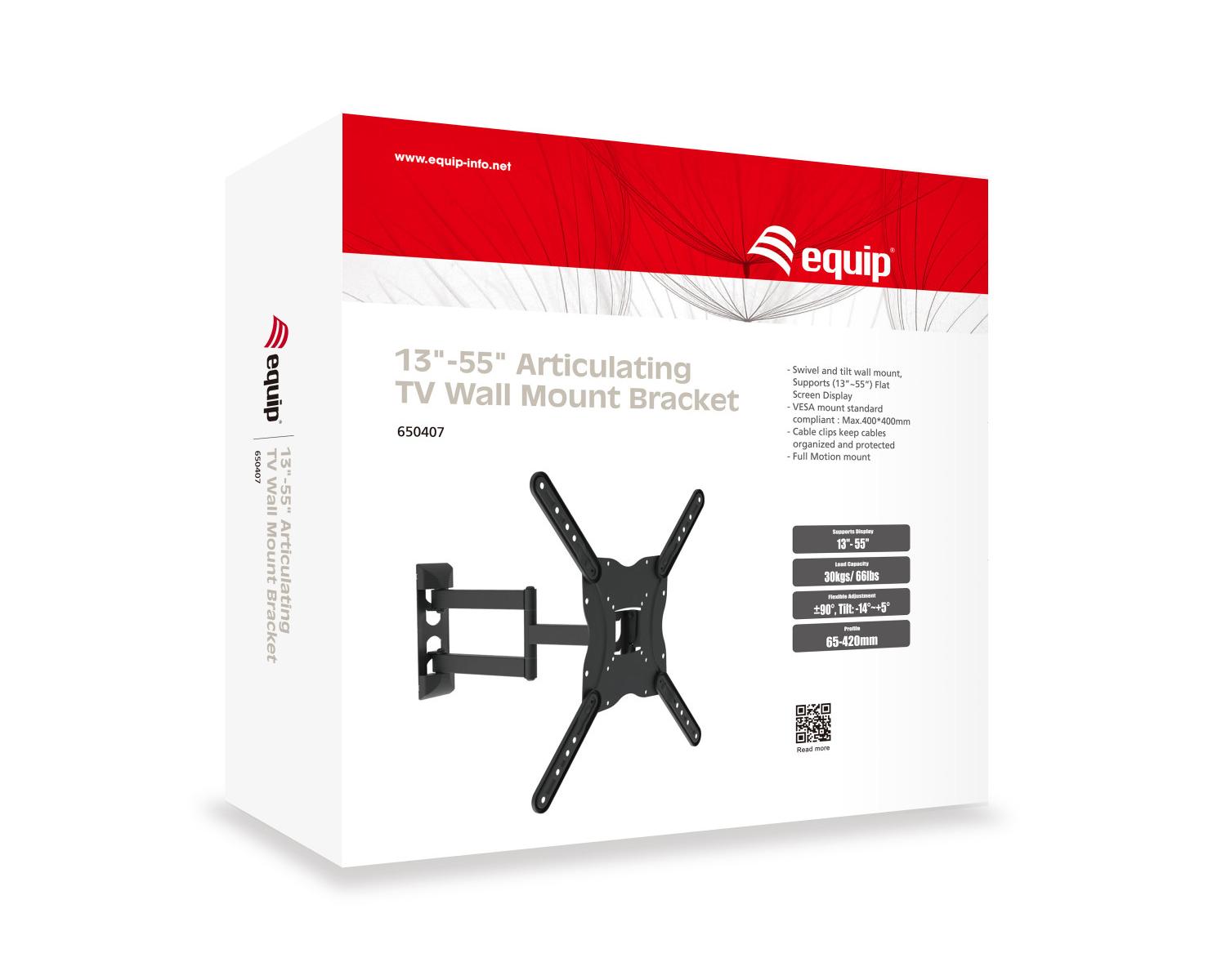 Equip 650407 Supporto TV a parete 139,7 cm (55") Nero