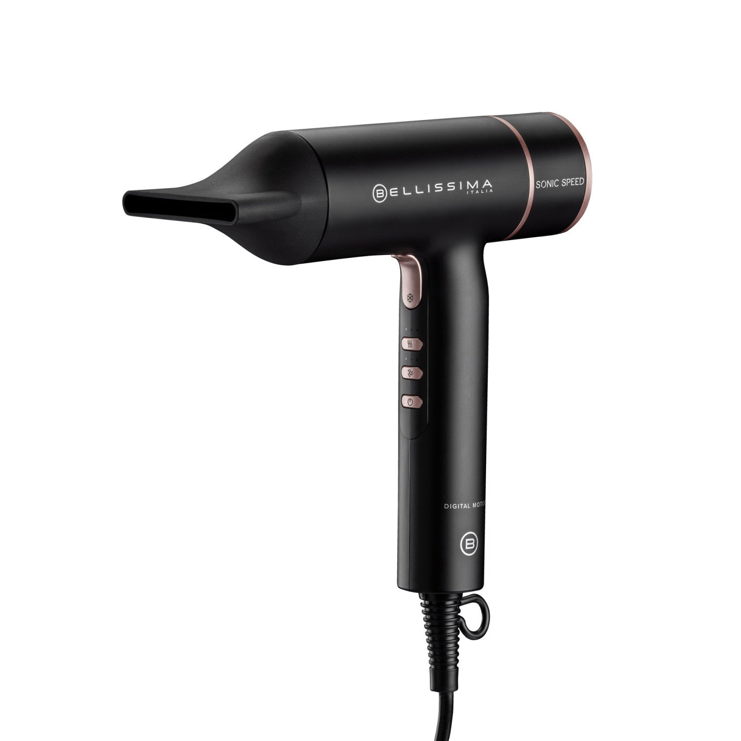 Bellissima Imetec Sonic Speed Asciugacapelli, Motore Digitale ad alta velocità 110.000 giri/min, ultraleggero solo 320 g, con tecnologia Tecnologia Ion Ceramic Hi-Pro, ioni, 3 velocità, 3 temperature, posizione aria fredda, Controllo Digitale del cal...