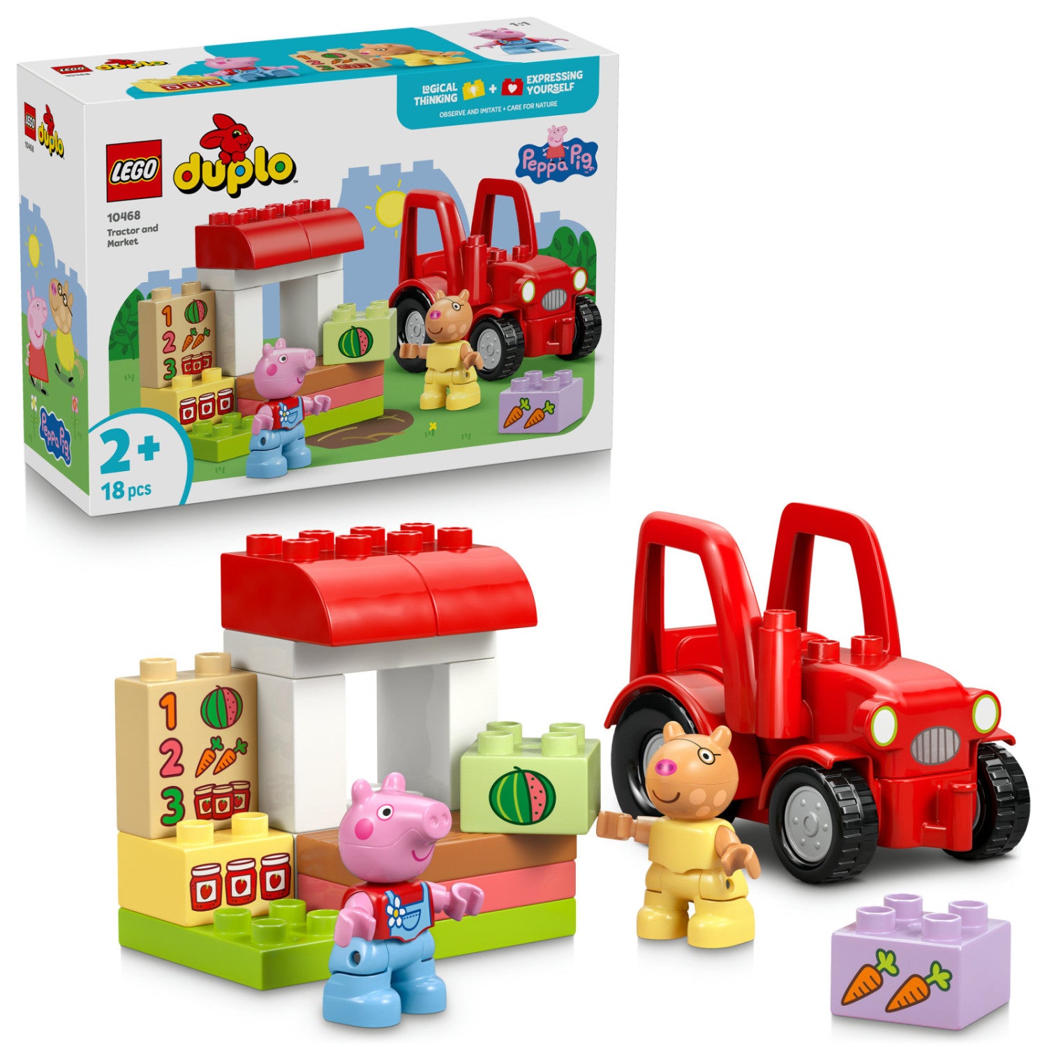 LEGO DUPLO Peppa Pig Trattore e Mercato 10468 18 pezzi da 2 anni
