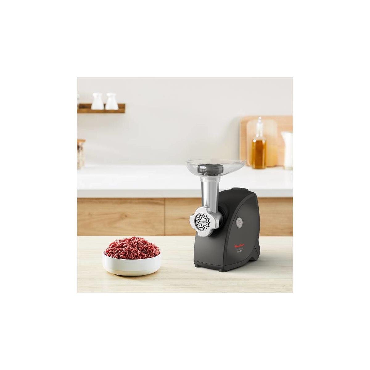 Moulinex ME472832 tritacarne 2000 W Nero, Acciaio inox