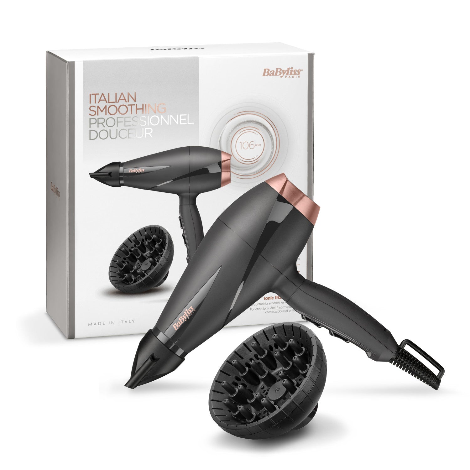 BaByliss Smooth Pro 2100 Asciugacapelli 2100 W Nero Oro Rosa