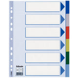 Esselte 15260 intercalare Indice a linguetta vuota Polipropilene (PP) Multicolore