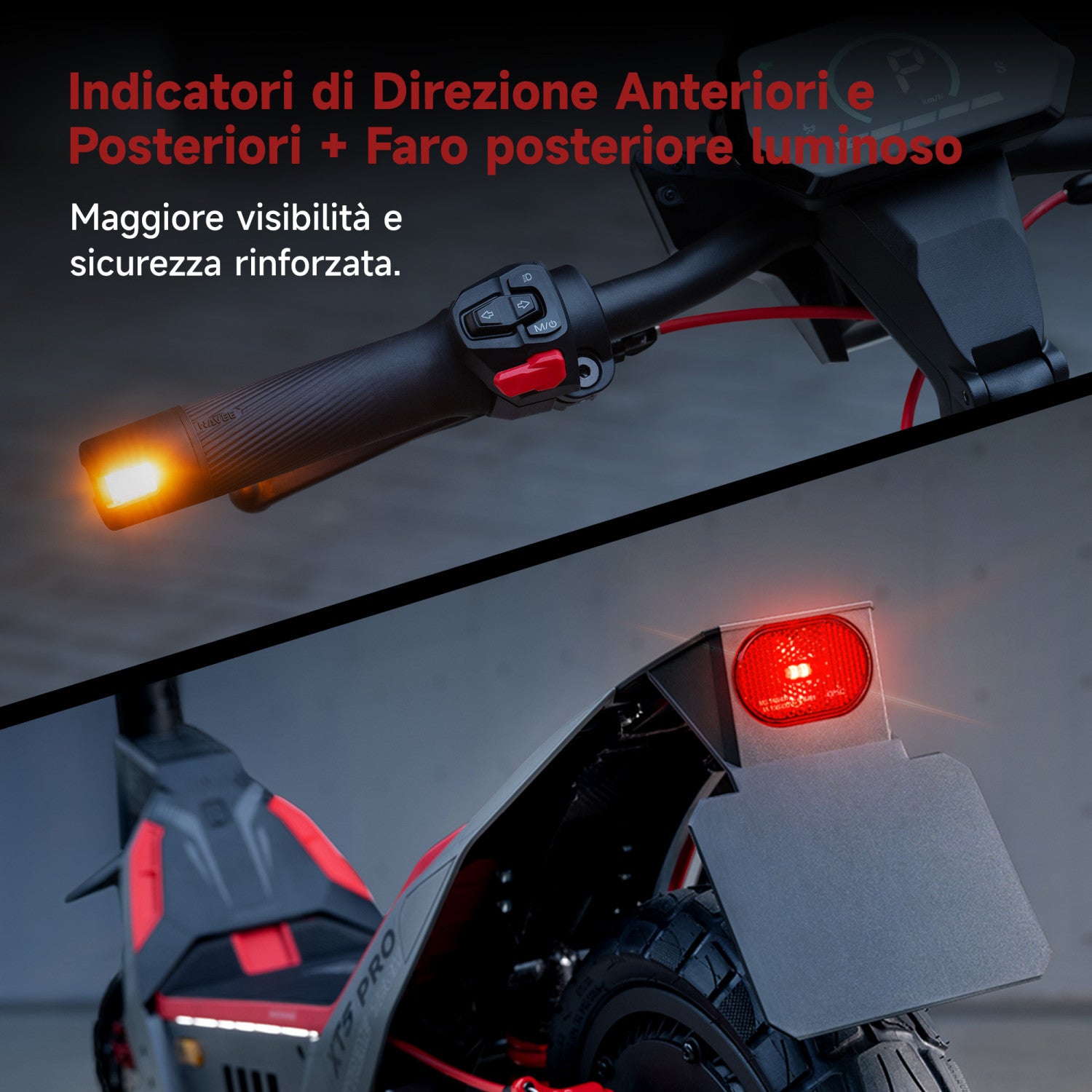 NAVEE XT5 Pro Monopattino elettrico, Potenza max 2200W, Gomme 12" Offroad, 75km Autonomia, IPX6, Doppia Sospensione a molla, Freni tripli, Frecce direzionali e Faro da 9W