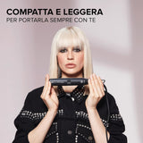 Imetec Bellissima B-Mini Piastra per Capelli Mini da Borsa e da Viaggio Rivestimento in Ceramica Multivoltaggio Automatico Nero Rosa