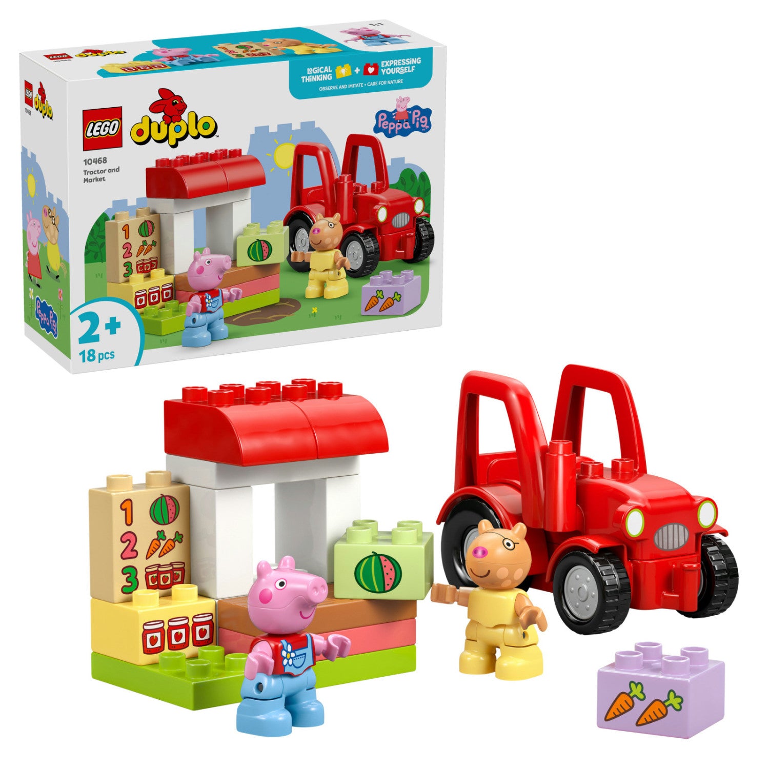 LEGO DUPLO Peppa Pig Trattore e Mercato 10468 18 pezzi da 2 anni
