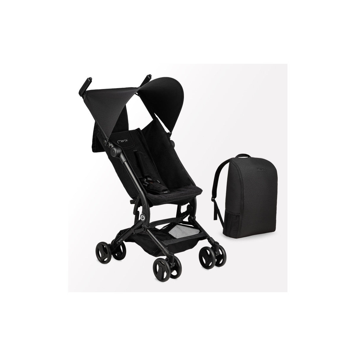MoMi Grace Passeggino con set da viaggio 1 seduta Nero