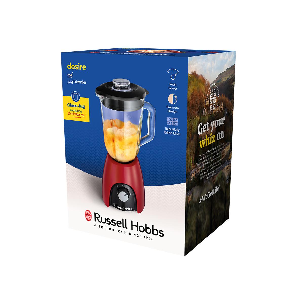 Russell Hobbs 27120-56 frullatore 1,5 L Frullatore da tavolo 650 W Nero, Rosso, Trasparente