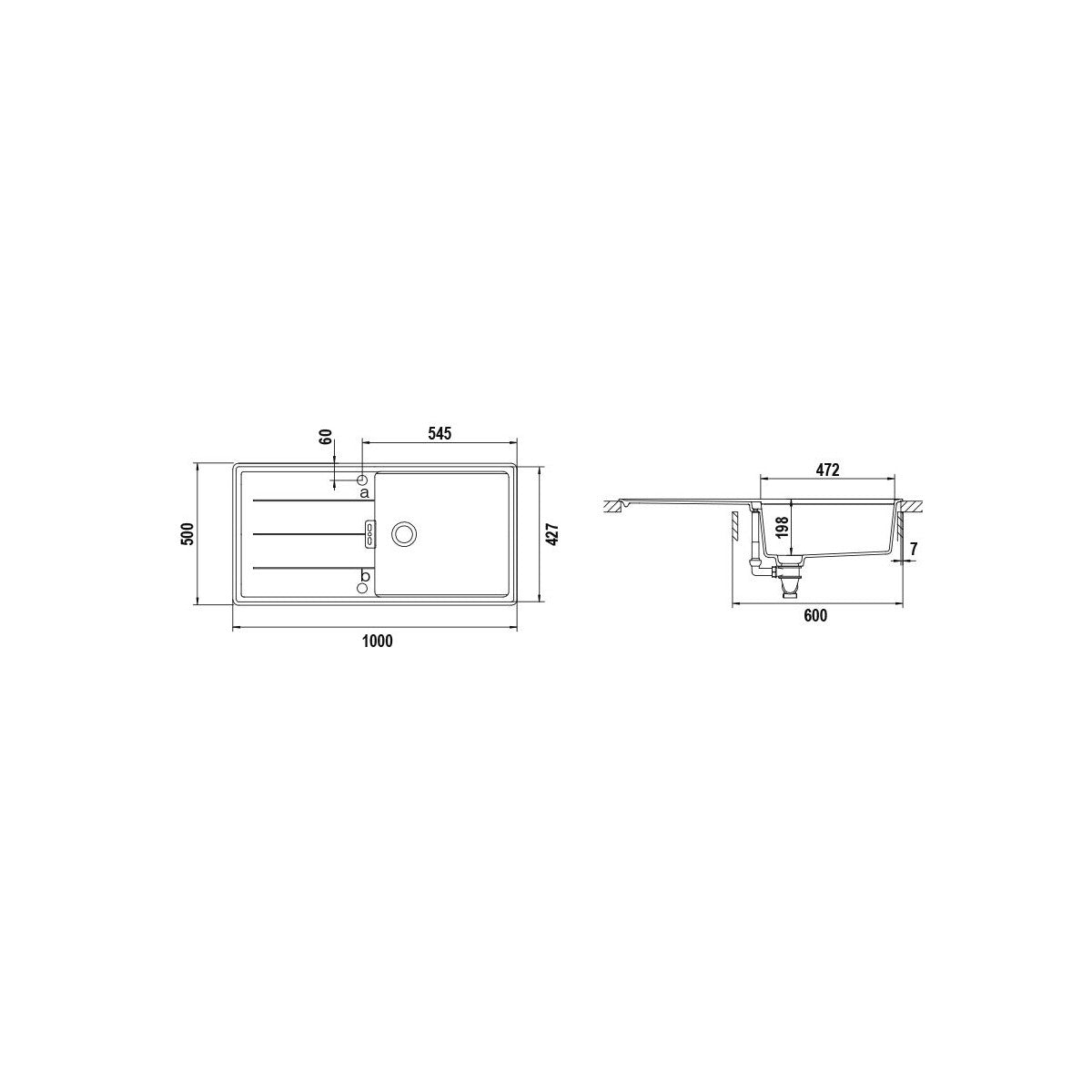 Schock Tia D100L Rettangolare Cristadur