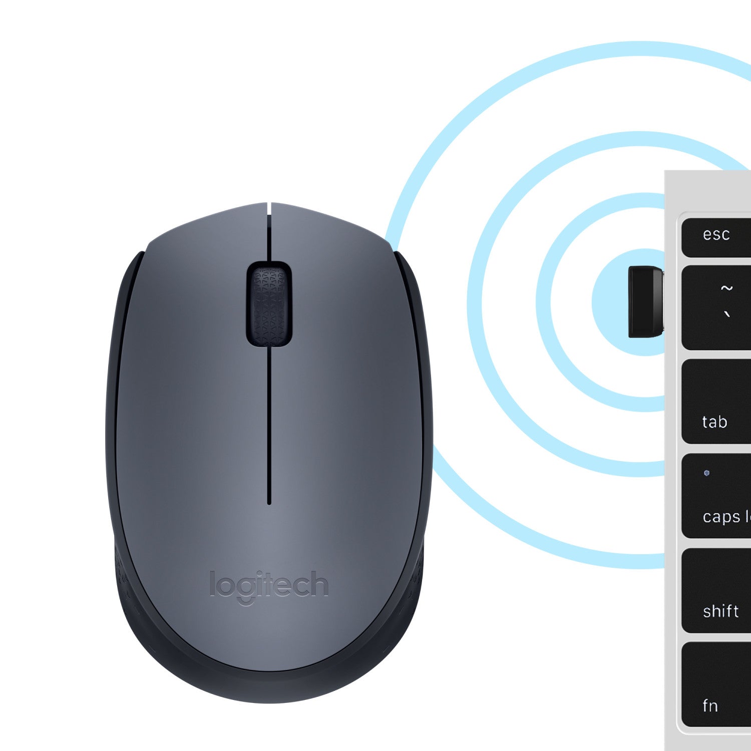 Logitech M170 Grey-K Mouse Ambidestro RF Wireless Ottico 1000 DPI Nero