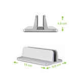 Techly Supporto Verticale per Notebook in Alluminio