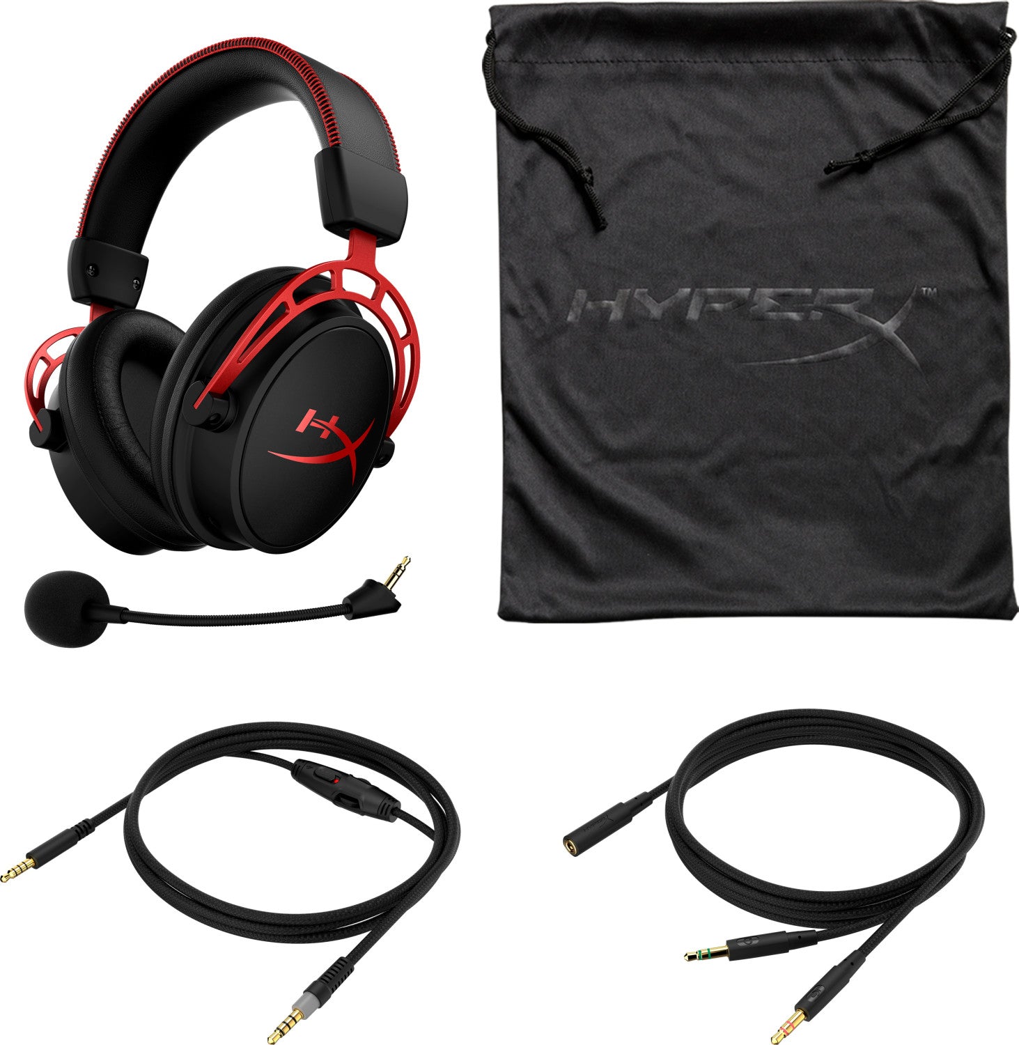 HyperX Cloud Alpha da Gaming Headset Cuffie Cablato a Padiglione Nero Rosso