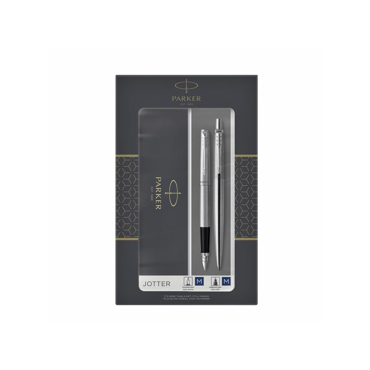 Parker 2093258 Set di penne Nero, Argento 2 pz