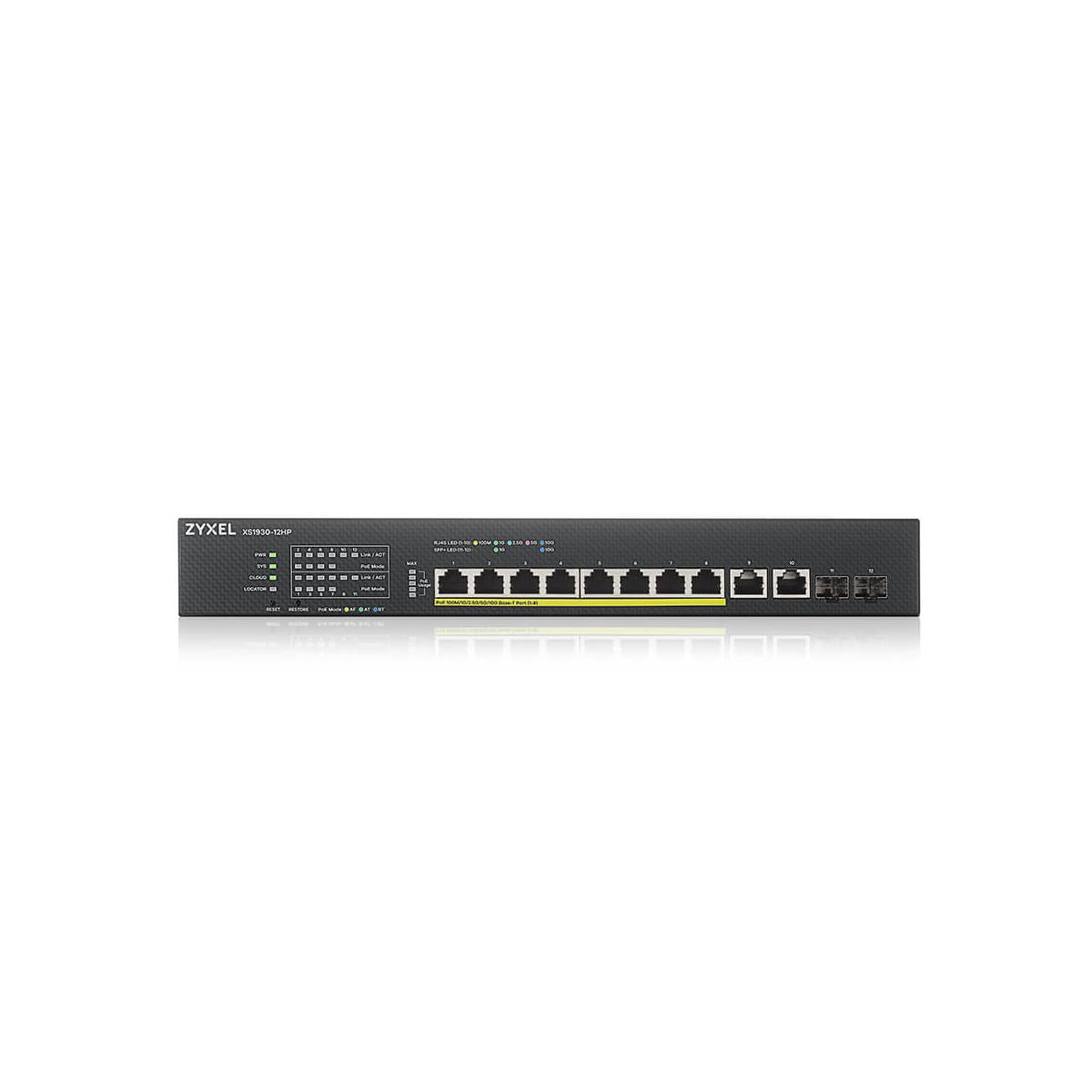 Zyxel XS1930-12HP-ZZ0101F switch di rete Gestito L3 10G Ethernet (100/1000/10000) Supporto Power over Ethernet (PoE) Nero