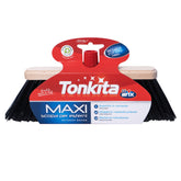 Tonkita Maxi Vassoura Para Exterior Com Tábua De Madeira, Cerdas Densas E Inclinadas, Material 100% Reciclado, Made In Italy