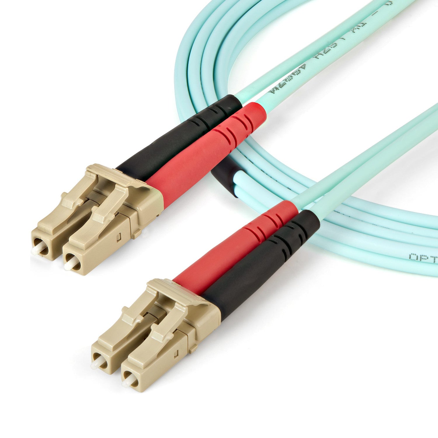 StarTech.com Cavo in fibra ottica multimodale da LC/UPC a LC/UPC OM4 da 5 m - Fibra LOMMF/VCSEL Zipcord da 50/125 µm, Reti 100G - Bassa perdita di inserzione - Cavo patch in fibra LSZH - Turchese