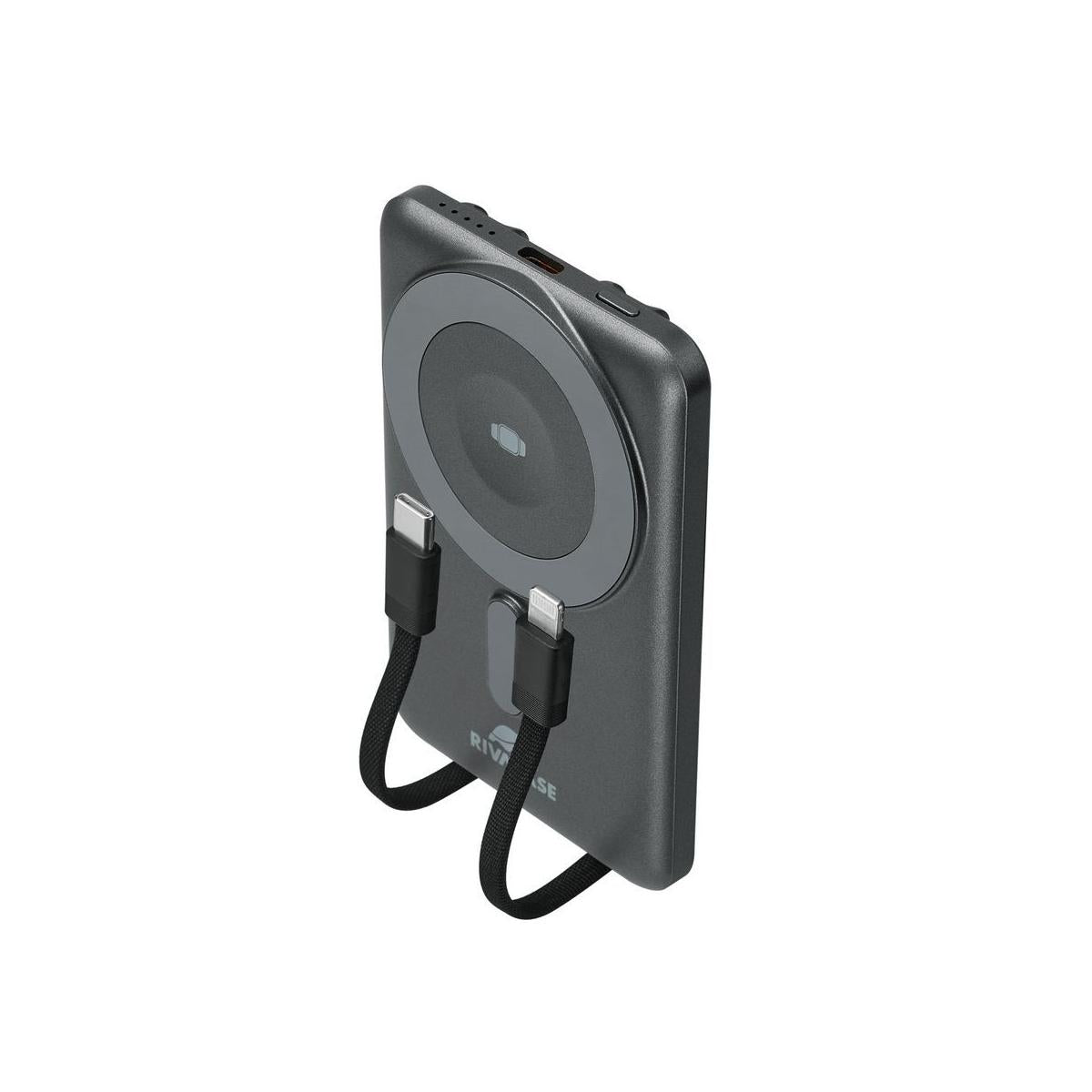 Rivacase VA2607 batteria portatile Polimeri di litio (LiPo) 5000 mAh Carica wireless Nero, Grigio
