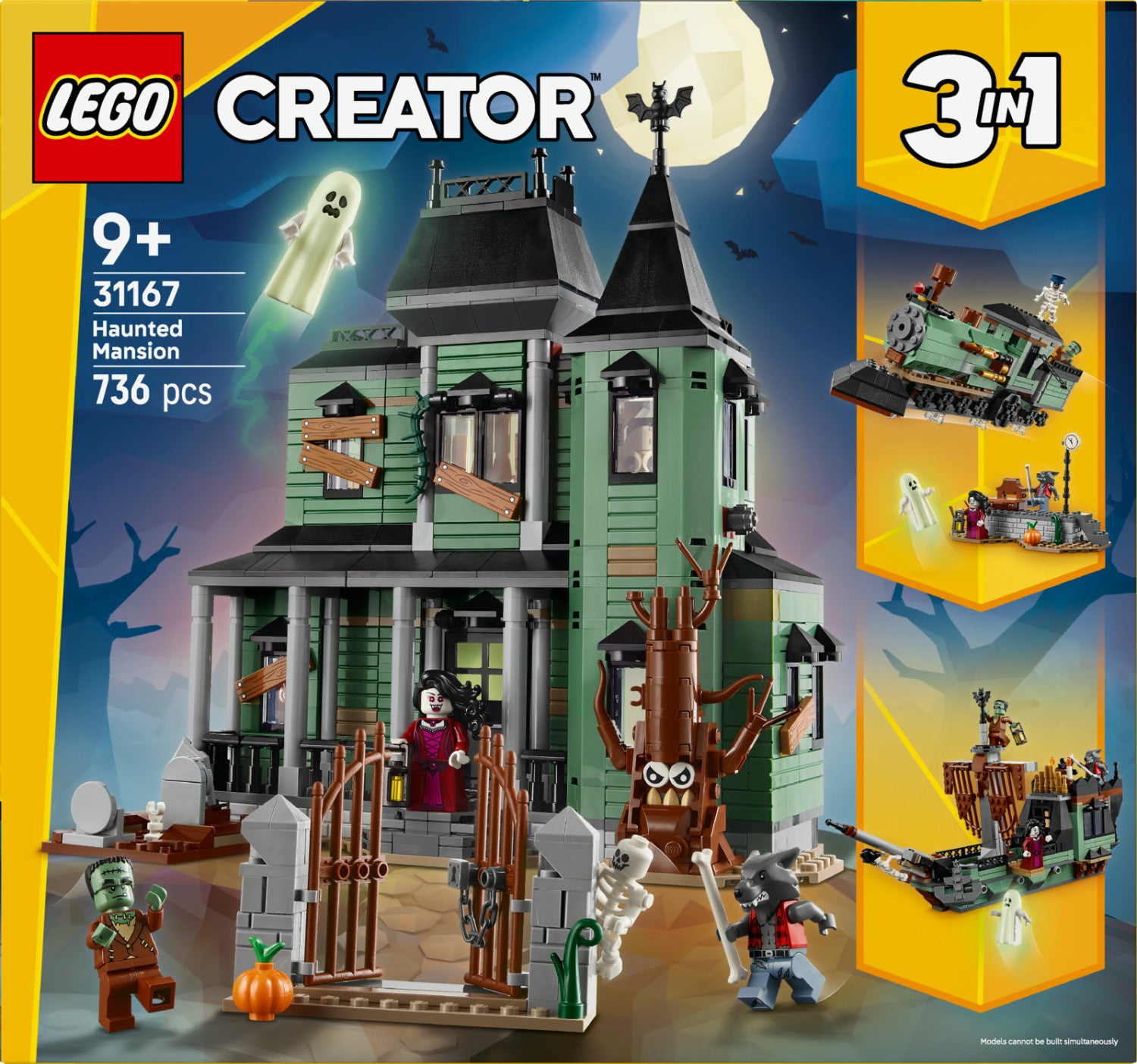 LEGO Creator Villa Spettrale 31167 Set da Costruzione 3 in 1 736 Pezzi 9 Anni