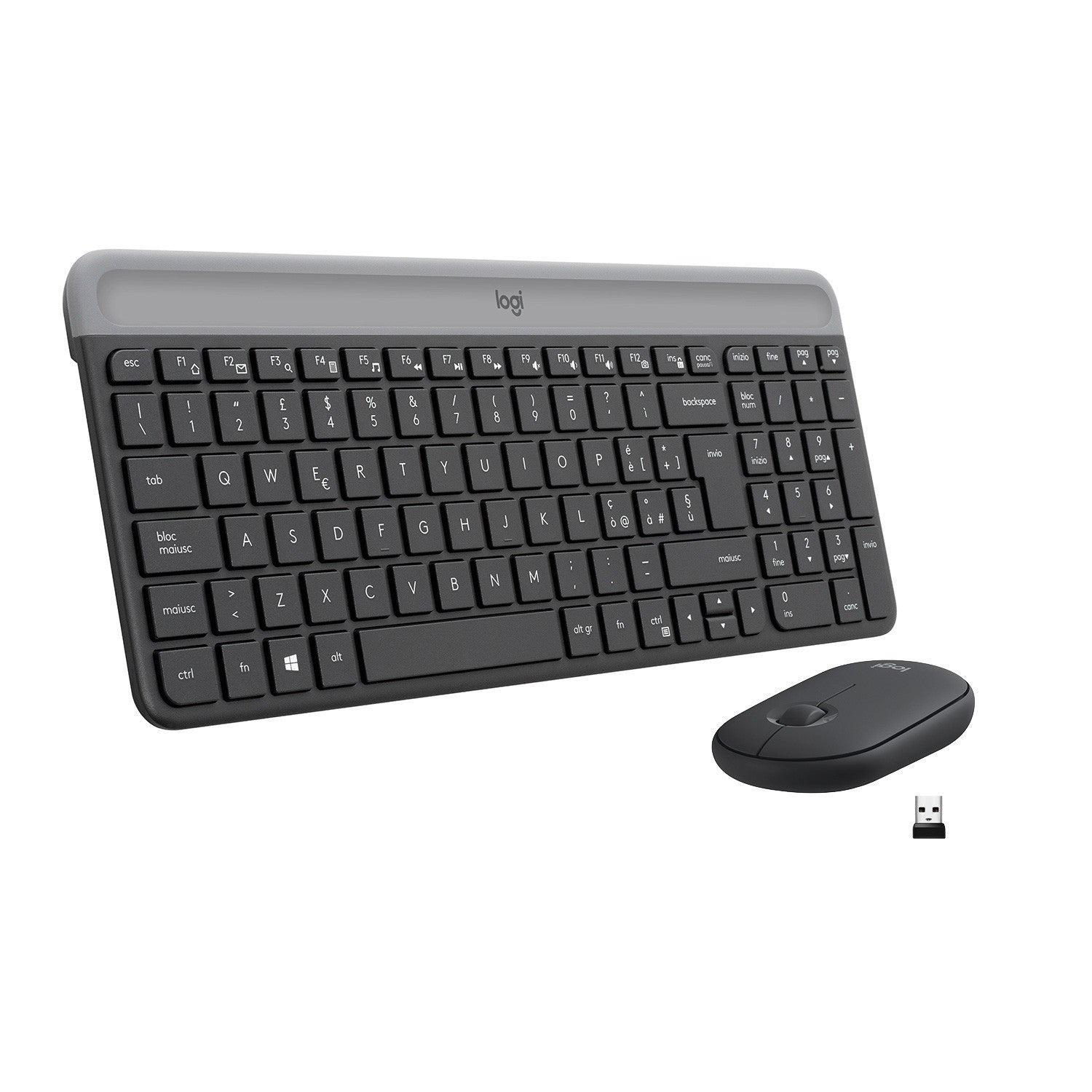 Kit Mouse e Tastiera Logitech MK470 Wireless per Windows Italiano QWERTY Grigio
