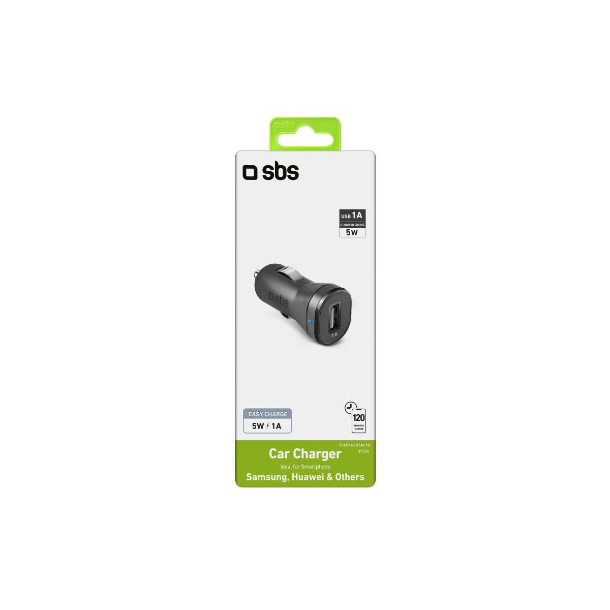 SBS Mini caricatore auto 5 Watt Ricarica standard con porta USB universale