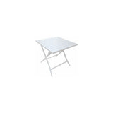 Amicasa Tavolo Sibari Alluminio Pieghevole 77x77 Cm Bianco