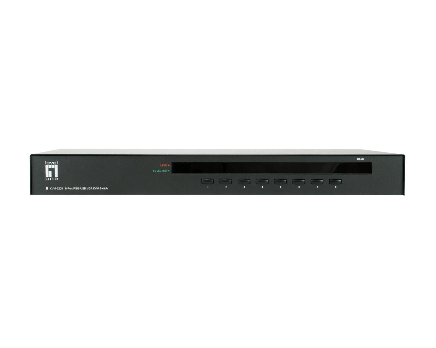 LevelOne KVM-3208 switch per keyboard-video-mouse (kvm) Montaggio rack Nero