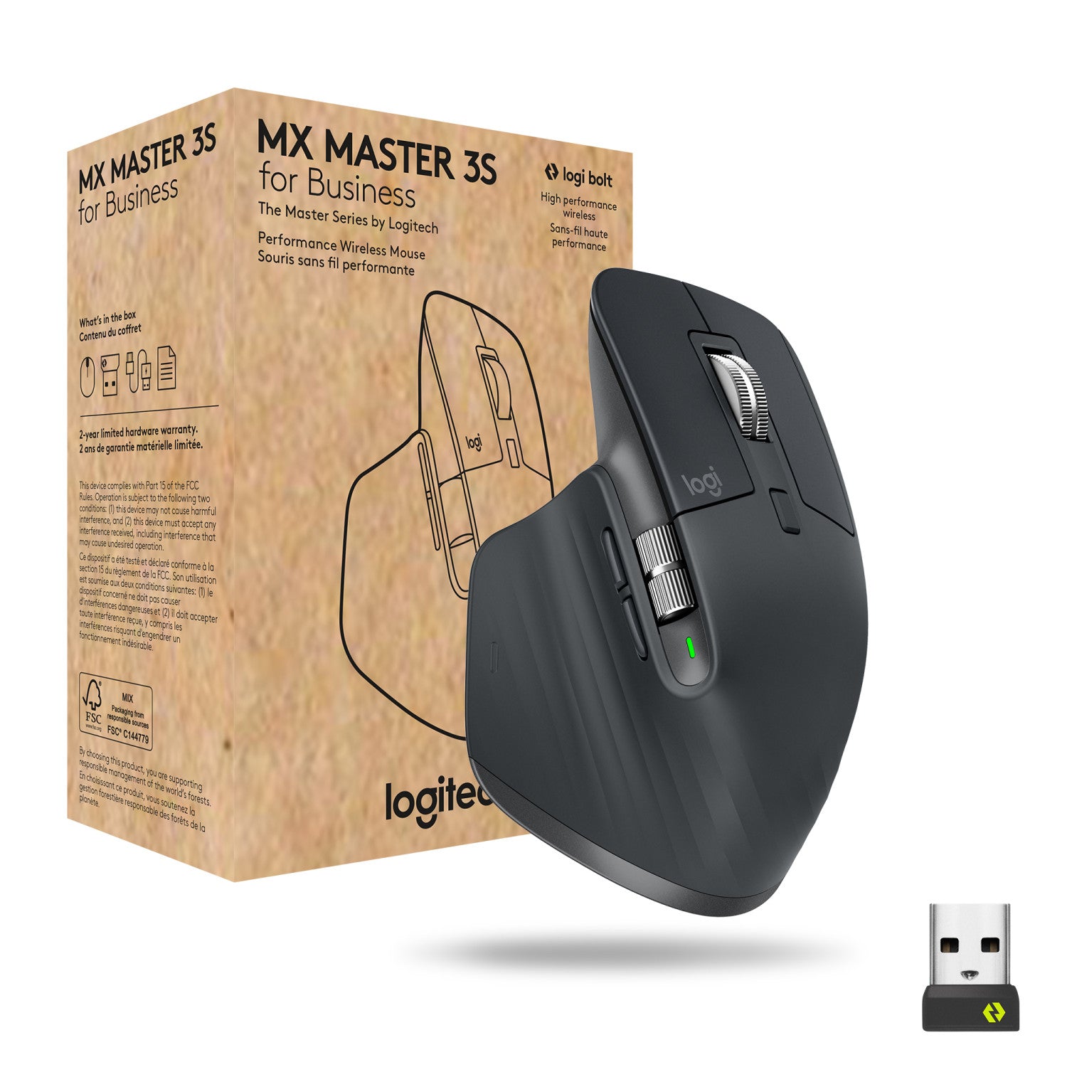 Logitech MX Master 3s for Business mouse Mano destra RF senza fili Bluetooth Laser 8000 DPI