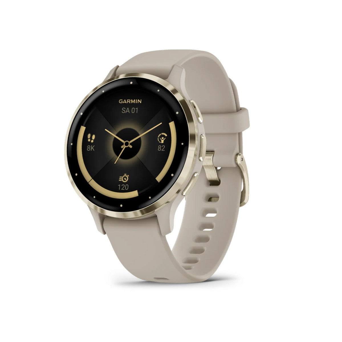 Garmin Venu 3S 3,05 cm (1.2") AMOLED 41 mm Digitale 390 x 390 Pixel Touch screen Oro, Grigio Wi-Fi GPS (satellitare)