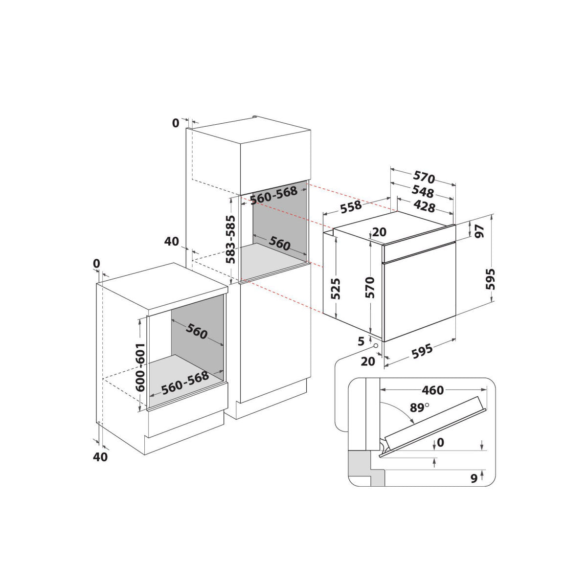 Hotpoint Ariston HAO3 K58H X forno 71 L Nero, Acciaio inox