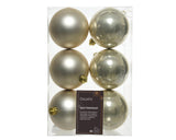 Decoris Palline di Natale Infrangibili Color Perla Finitura Lucida e Opaca 8 cm - Set 6 Pezzi