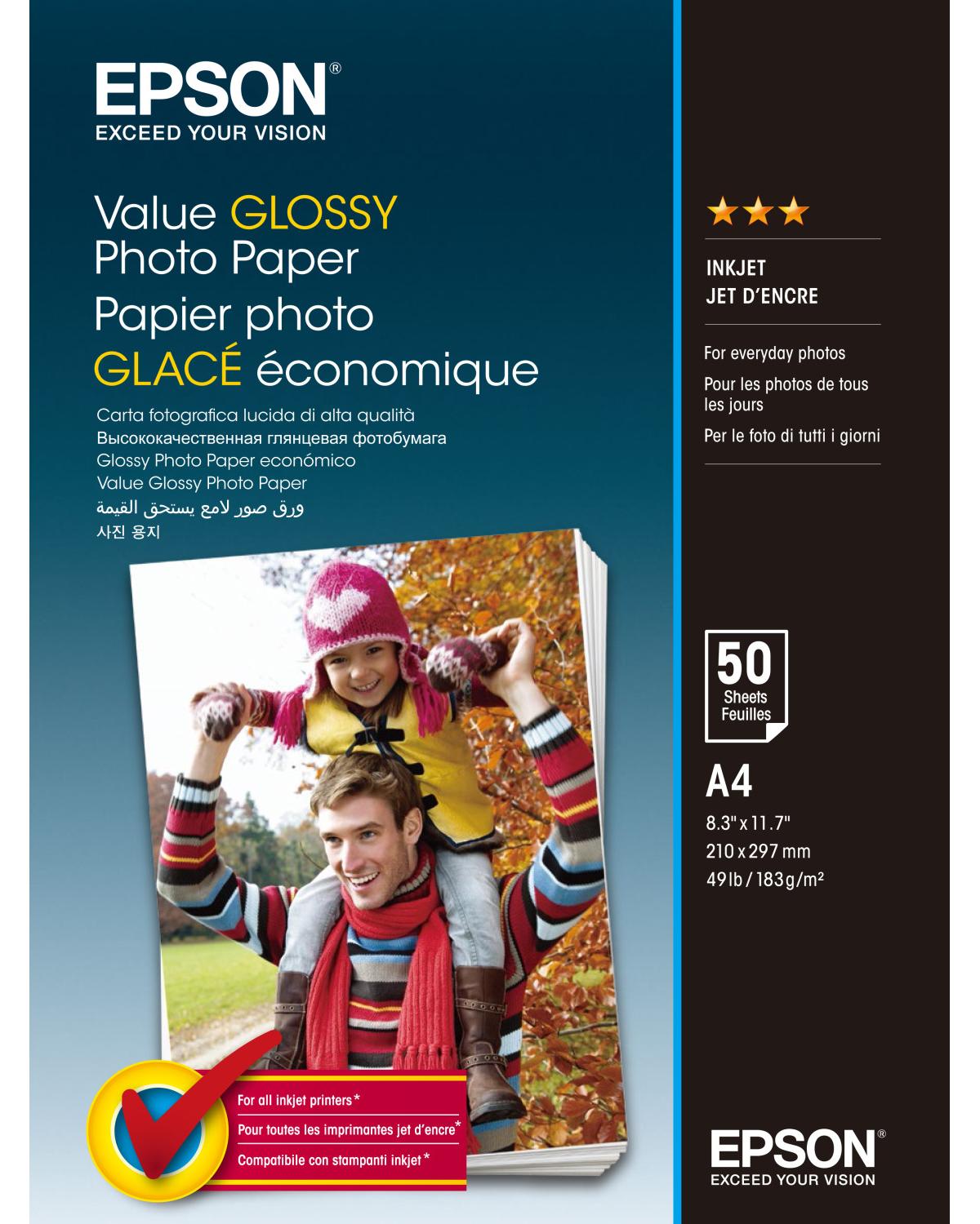 Epson Value Glossy Photo Paper carta fotografica Lucida