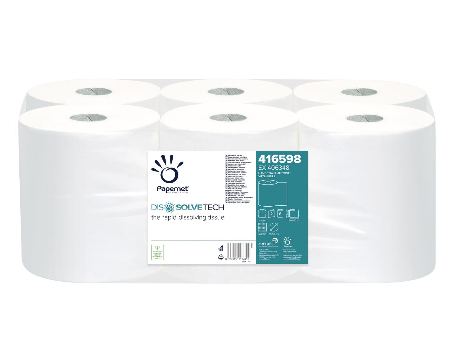 Papernet 416598 asciugamano di carta Cellulosa Bianco 1,4 m