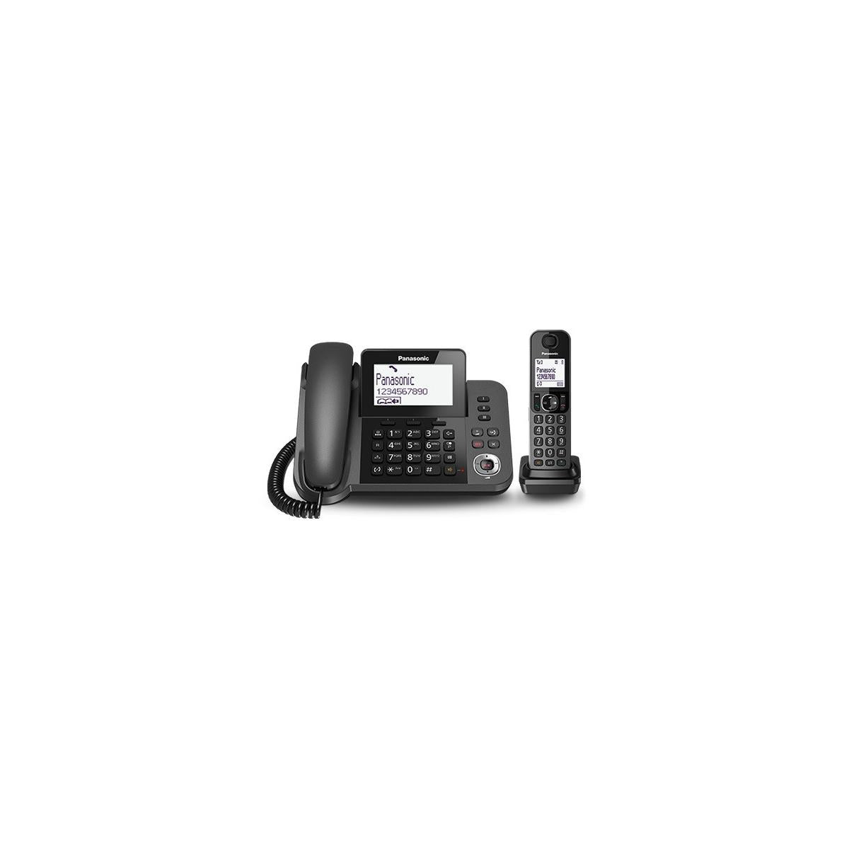 Telefono Panasonic KX-TGF320E con Cordless Identificatore di Chiamata Nero