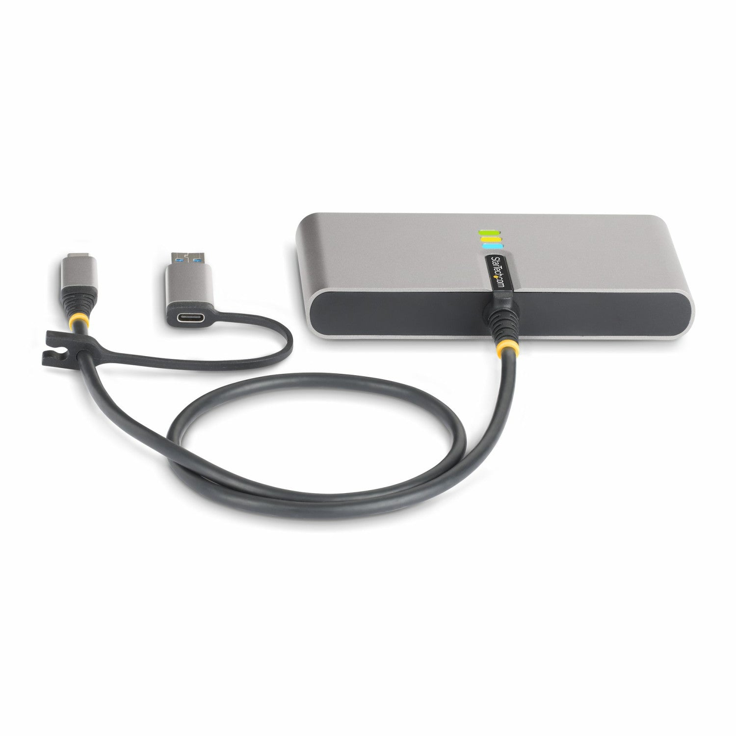 StarTech.com Hub USB-C a 2 porte con Ethernet e RS-232, dongle USB-C a USB-A collegato, 100W PD Pass-through, 2x USB-A 5Gbps, Gigabit Ethernet, RS232 seriale (FTDI)
