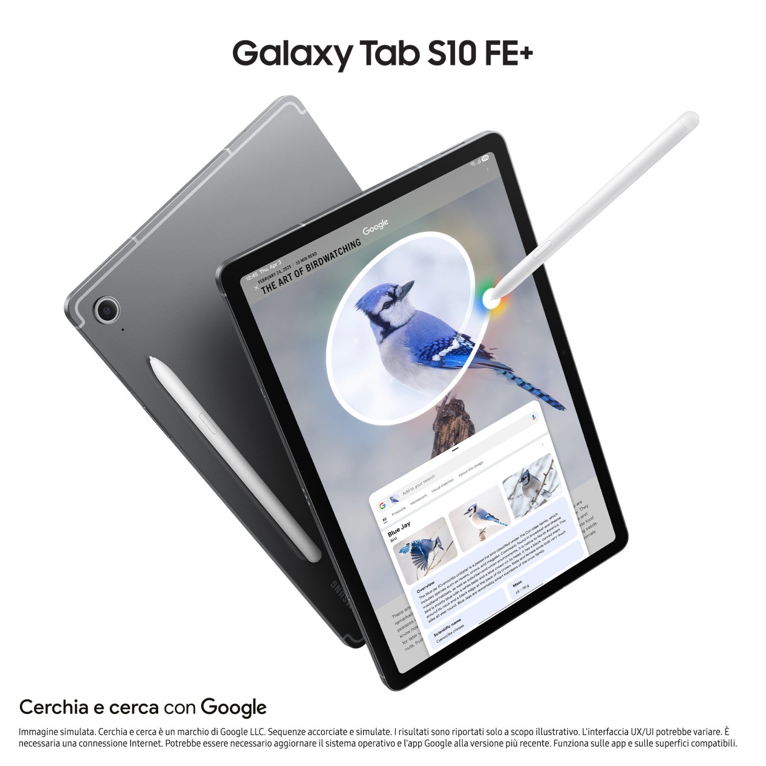 Samsung Galaxy Tab S10 FE , Android Tablet, Display 13.1"LCD, Wifi, RAM 8GB, 128GB, 10.090 mAh, S Pen, Android 15, IP68, Gray