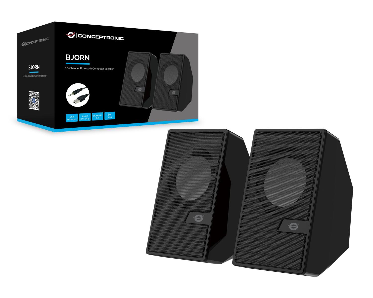 Conceptronic BJORN02B Altoparlante 2 vie Con Cavo e senza Cavo 6 W Nero