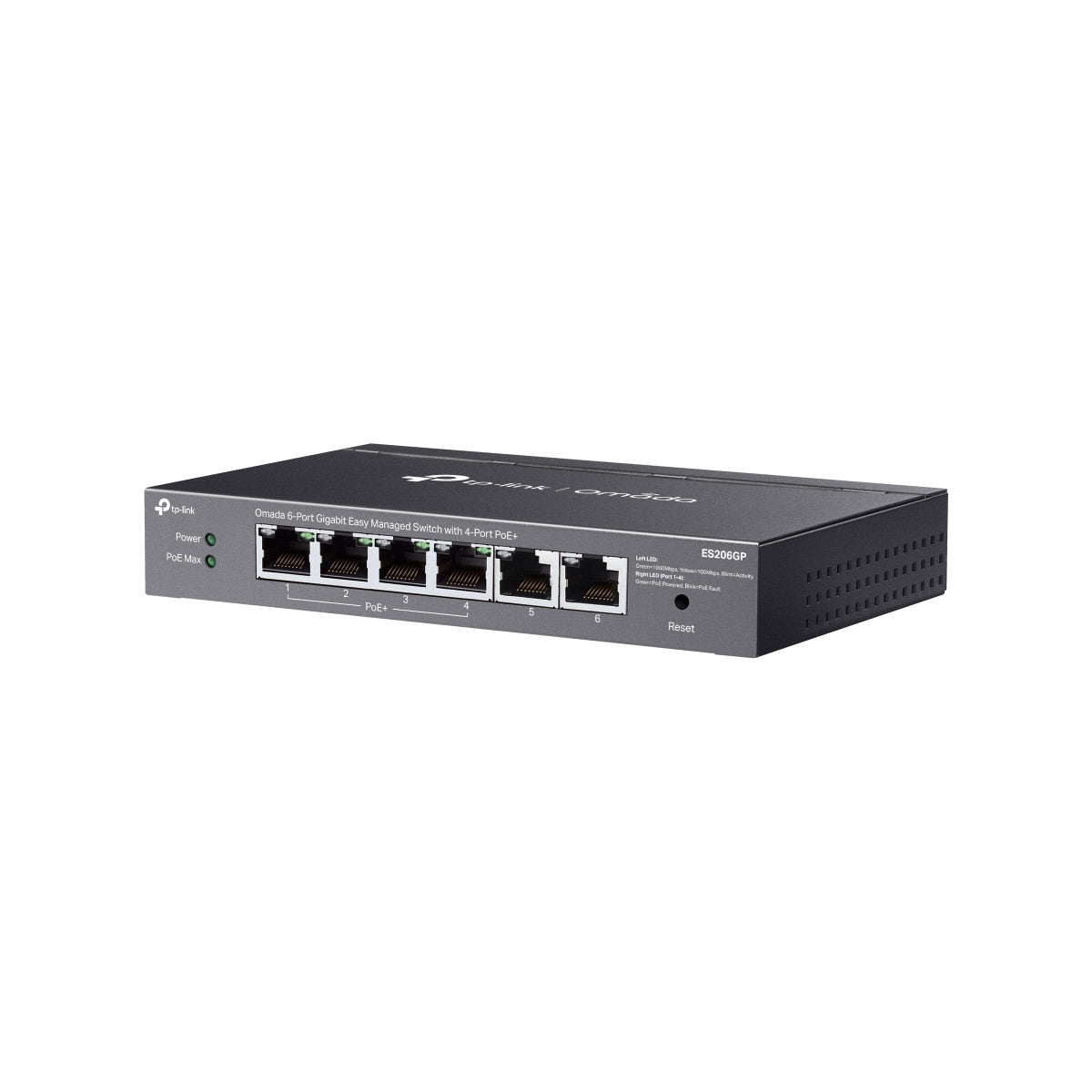 TP-Link Omada ES206GP switch di rete Gestito Gigabit Ethernet (10/100/1000) Supporto Power over Ethernet (PoE) Nero