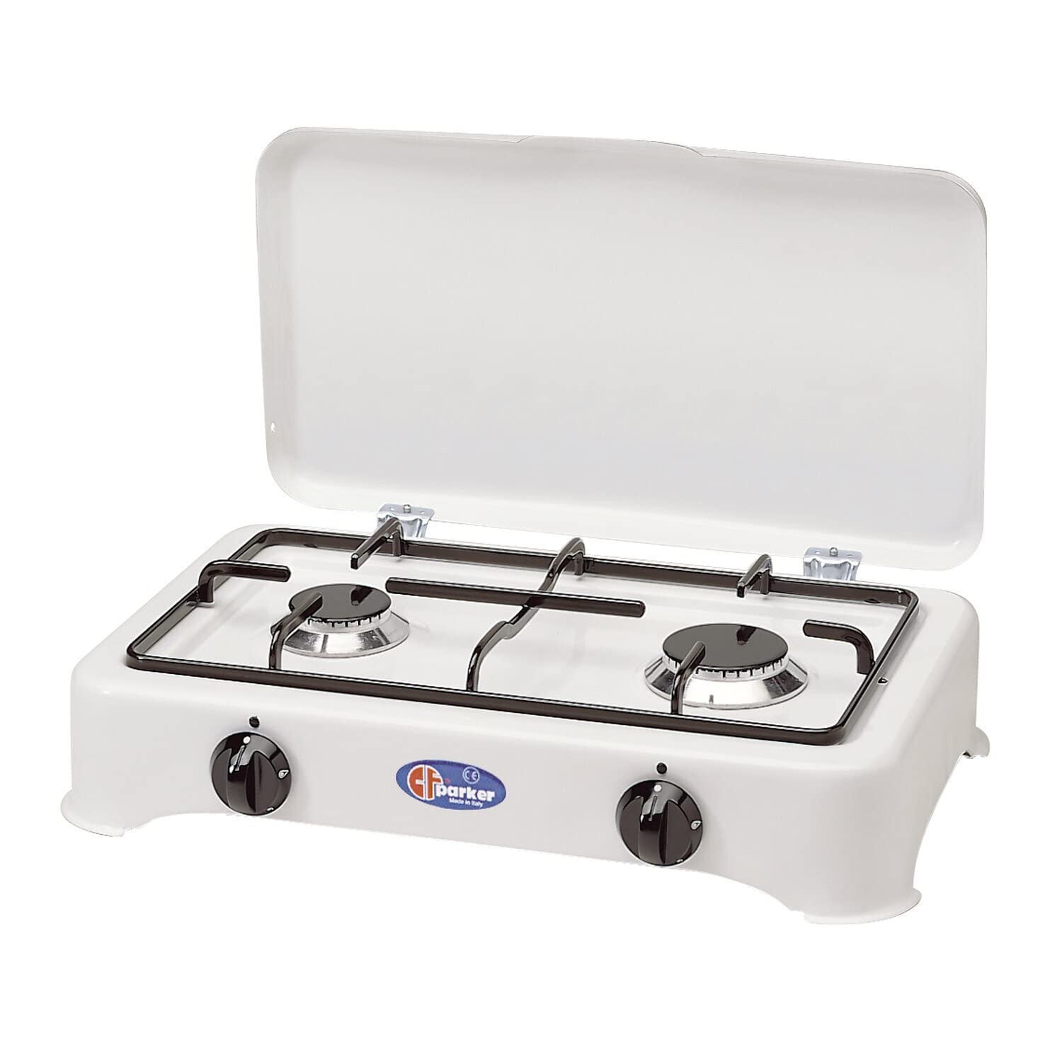 Cf Parker Fornello a Gas Portatile 2 Fuochi Ibiza 5326GP GPL Uso Esterno Bianco