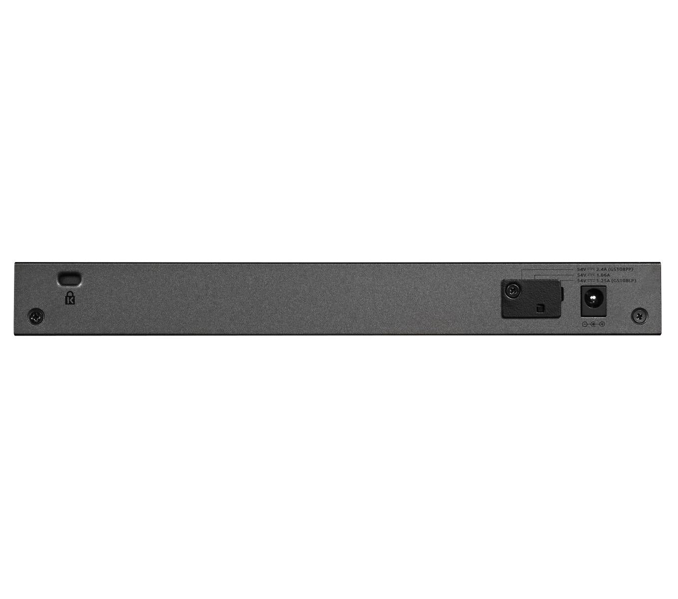 NETGEAR GS108LP Non gestito Gigabit Ethernet (10/100/1000) Supporto Power over Ethernet (PoE) 1U Nero, Grigio