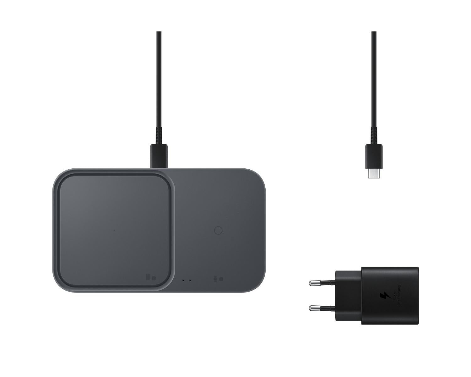 Caricabatterie Wireless Samsung EP-P5400BBEGEU Doppia Carica Charger Duo 15W Usb C Senza Fili Nero