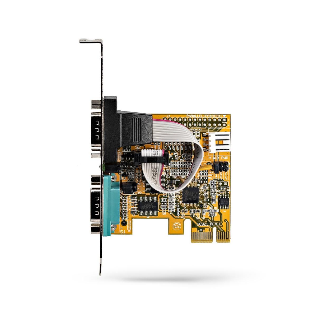 StarTech.com Scheda seriale PCI Express a due porte - Scheda di interfaccia seriale da PCIe a 2x RS232 (DB9)- Scheda PCIe con staffe standard o a basso profilo - 16C1050 UART - Ritenzione COM - Windows e Linux