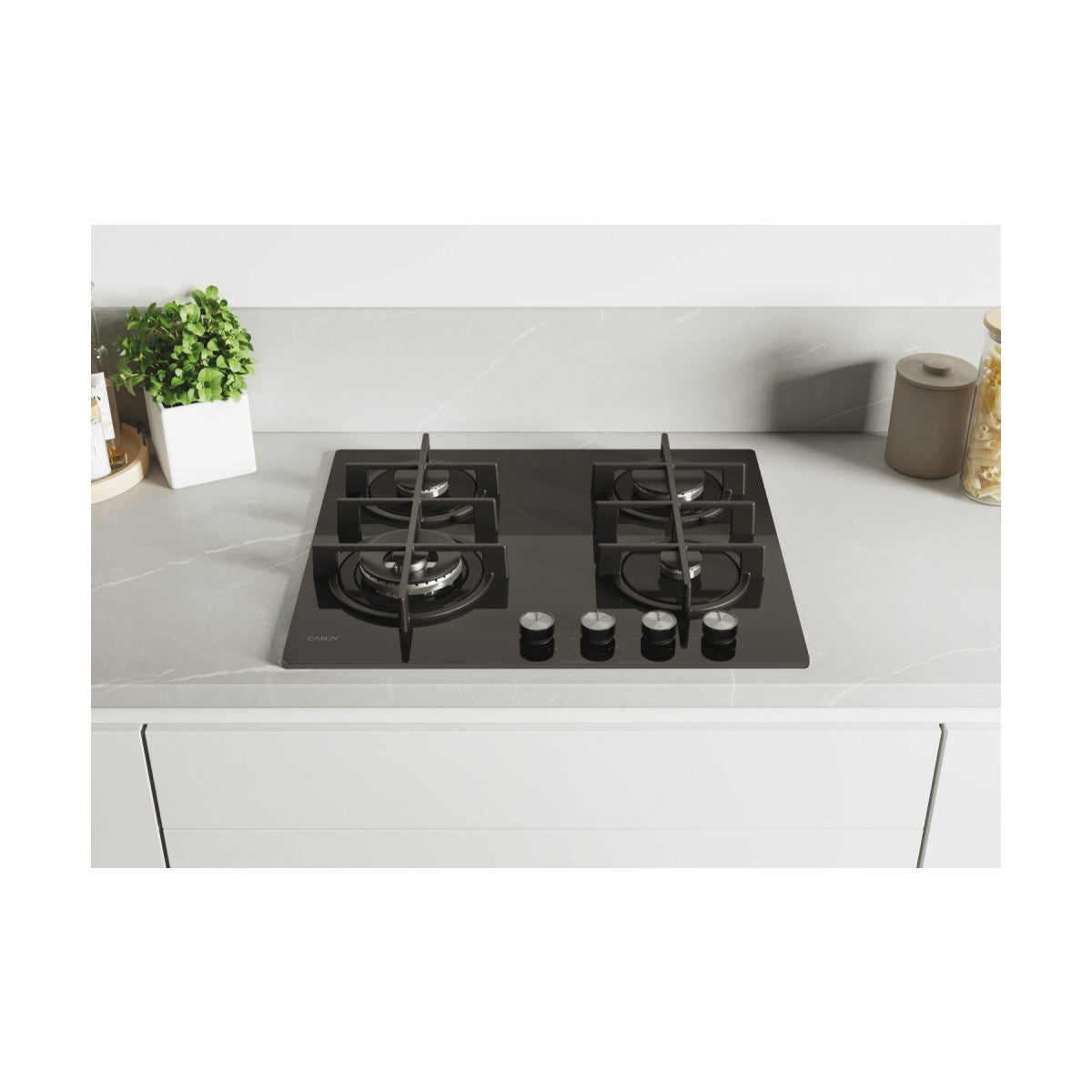 Candy CDIV6GBFE4WB Nero Da incasso 60 cm Gas 4 Fornelli