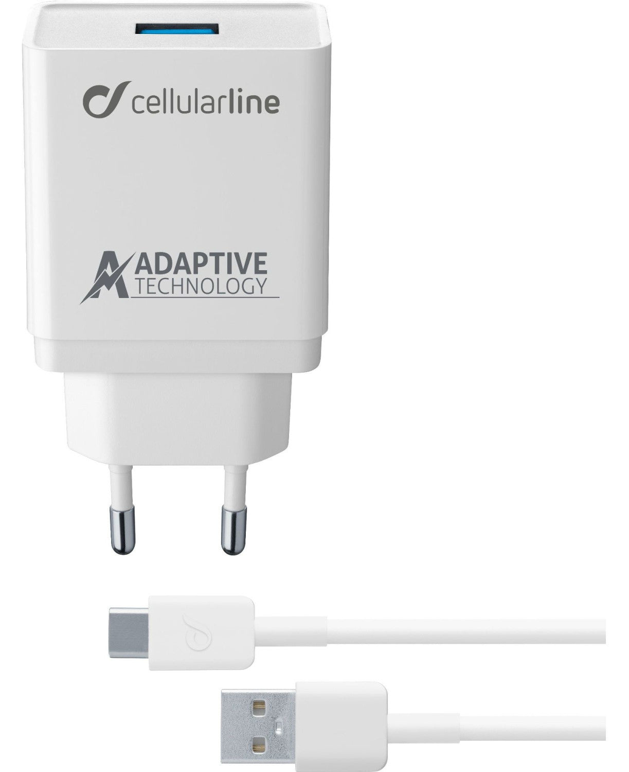 Cellularline Adaptive Fast Charger Kit 15W Caricabatterie Connettore USB-C Bianco