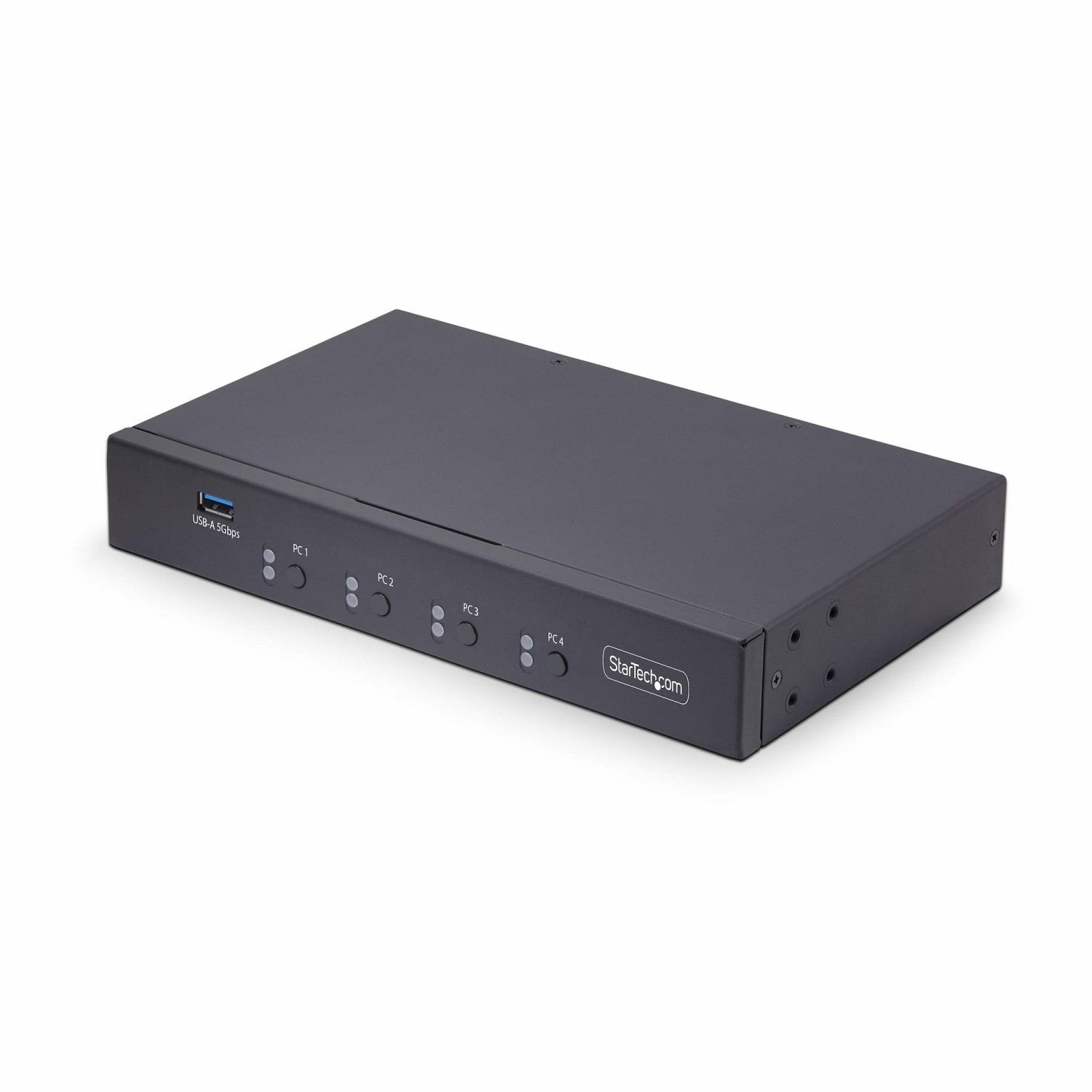 StarTech.com Switch KM a 4 porte con commutazione del mouse, switcher USB per tastiera/mouse, audio 3,5 mm/USB, Condivisione periferiche tra 4 PC, conforme a TAA