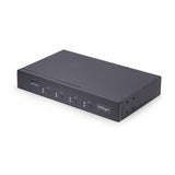 StarTech.com Switch KM a 4 porte con commutazione del mouse, switcher USB per tastiera/mouse, audio 3,5 mm/USB, Condivisione periferiche tra 4 PC, conforme a TAA