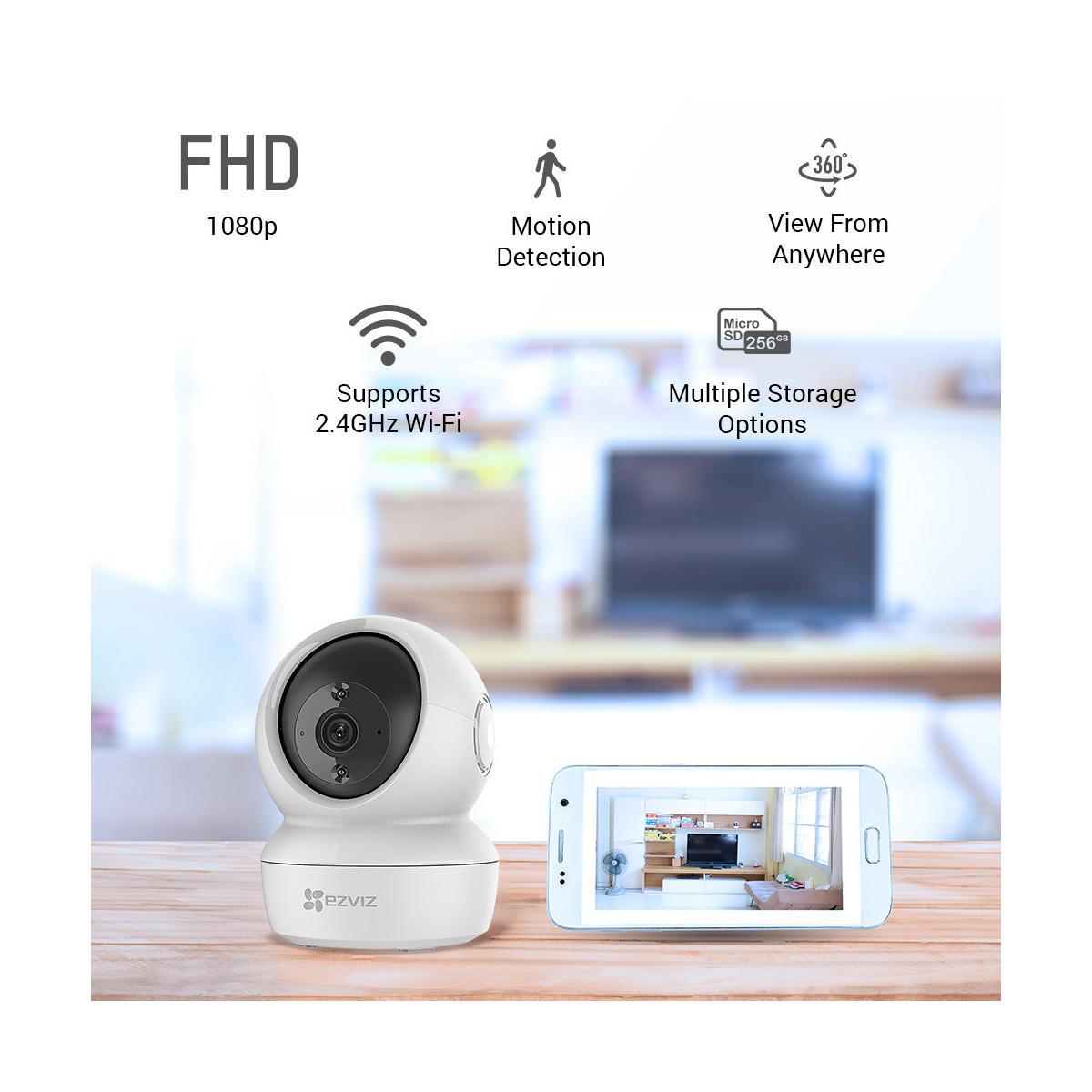 Telecamera di Sicurezza EZVIZ C6N Wi-Fi Motorizzata per Interno con Vista a 360 Gradi