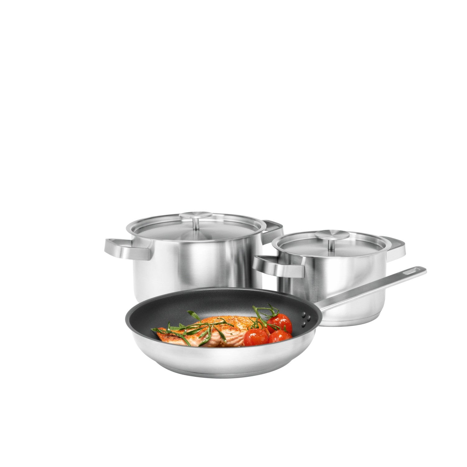 Electrolux Set di Pentole E3SS Padella 3 Pezzi Acciaio Inox