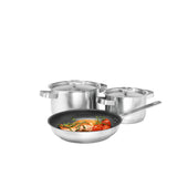 Electrolux Set di Pentole E3SS Padella 3 Pezzi Acciaio Inox