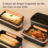 Cosori FRIGGITRICE AD ARIA Dual Blaze Twinfry™ Chef Edition, 2800W, 10 Litri, Funzioni 7 in 1, Doppia Resistenza, Doppio Cestello 5L&5L e Separatore Rimovibile, WiFi, 40-240℃, Grigio scuro
